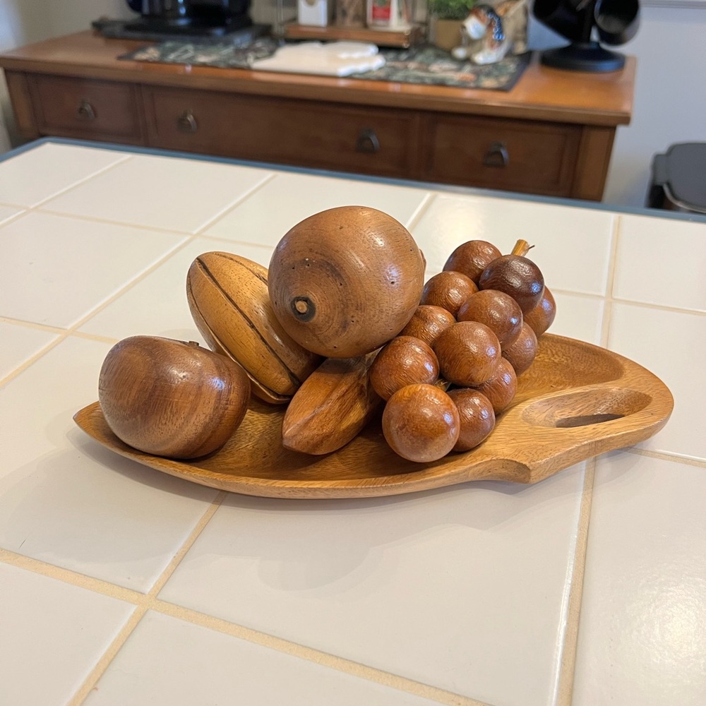 Wooden Fruit Bowl Set